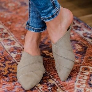 The Arielle suede mules in sage